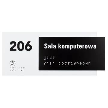 Tabliczka z NFC z pismem Braille'a - wym. 200x84mm - TAB593