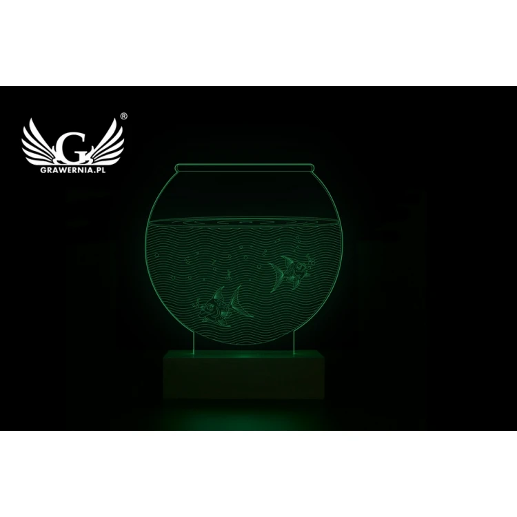 Akwarium - Lampa 3D LED RGB sterowana z pilota - L3D012