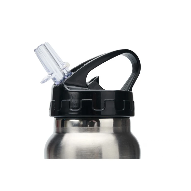 Bidon sportowy 550 ml - stalowy - kolor srebrny