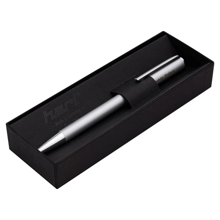 Długopis z pieczątką HERI Classic 3100 srebrny w etui - HER022