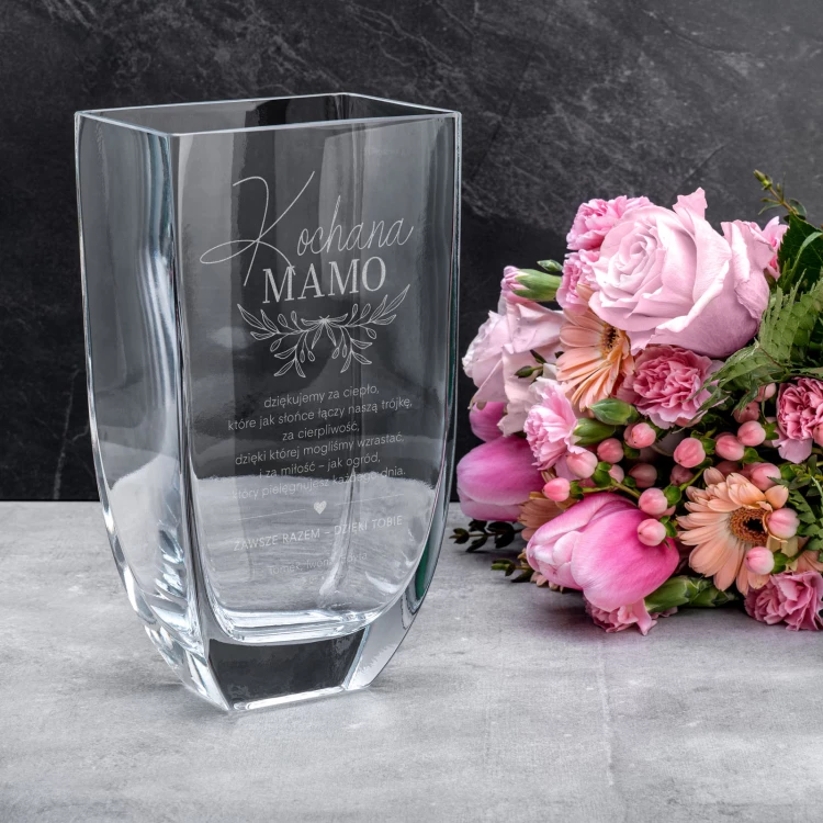 Wazon z grawerem - Flora - prezent dla mamy - WAZ028