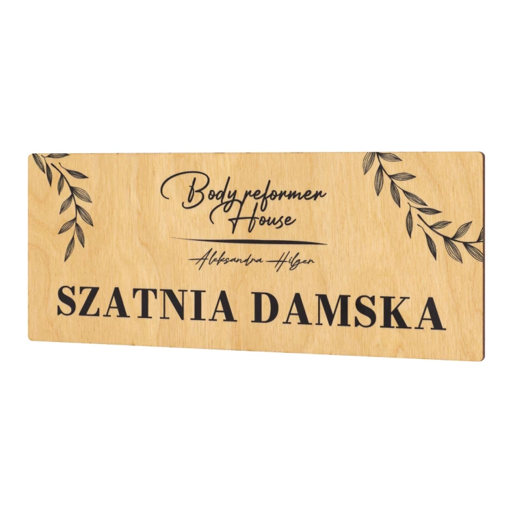 Drewniana tabliczka - szatnia damska - TAB683