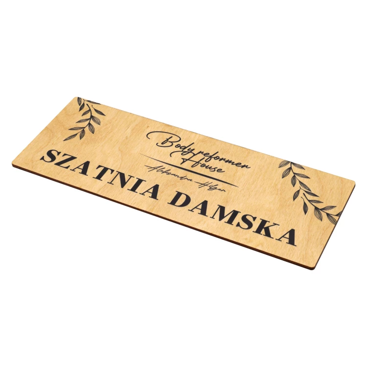 Drewniana tabliczka - szatnia damska - TAB683