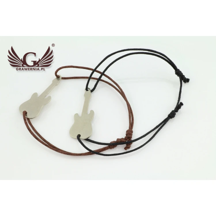 Bransoletka sznurkowa GITARA ELEKTRYCZNA - Nowe Srebro - BNS002