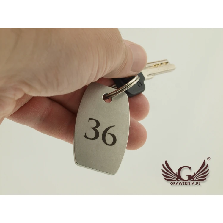 Brelok hotelowy - ALFIE Stal gr. 2mm - wym: 50x30mm - BM018