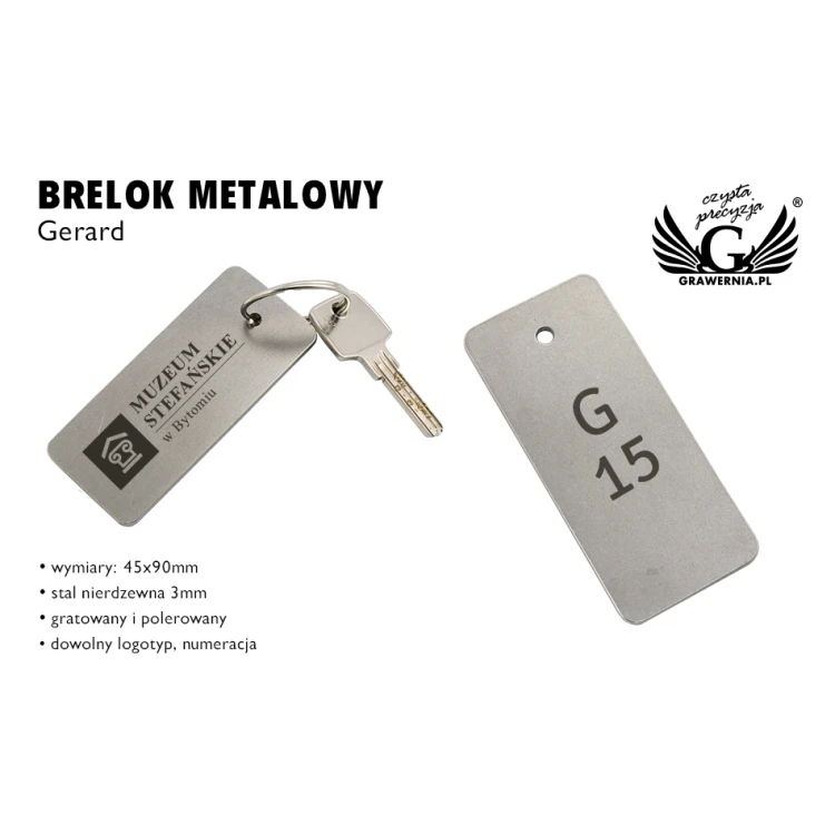Brelok hotelowy - GERARD - wym: 40x90mm gr. 3mm - BM031