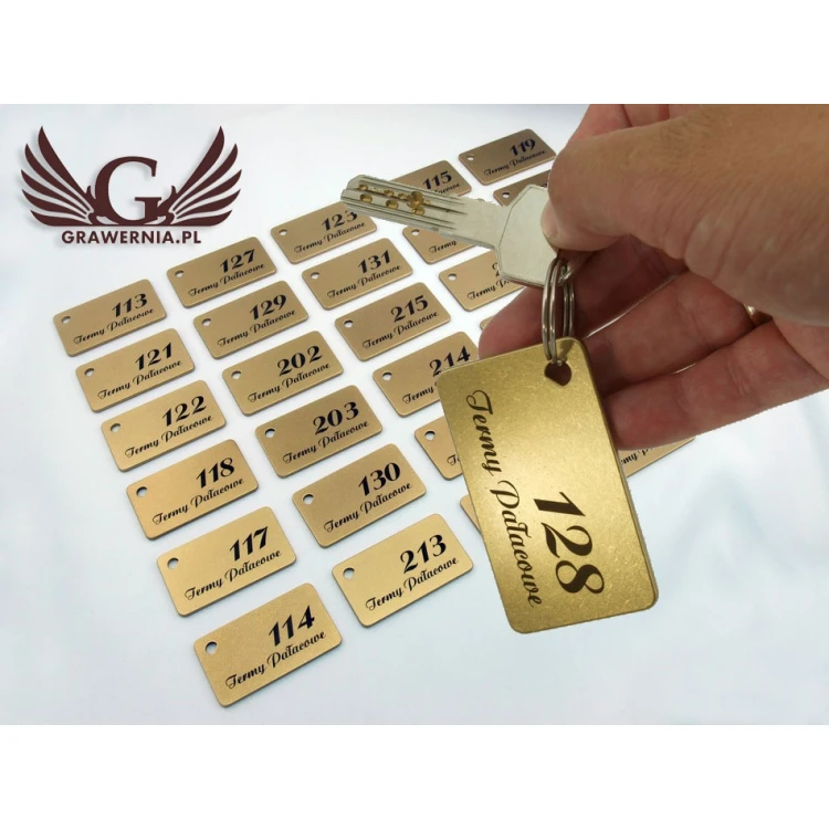 Brelok hotelowy -  Gold Sunshine 70x40mm - BMZ006