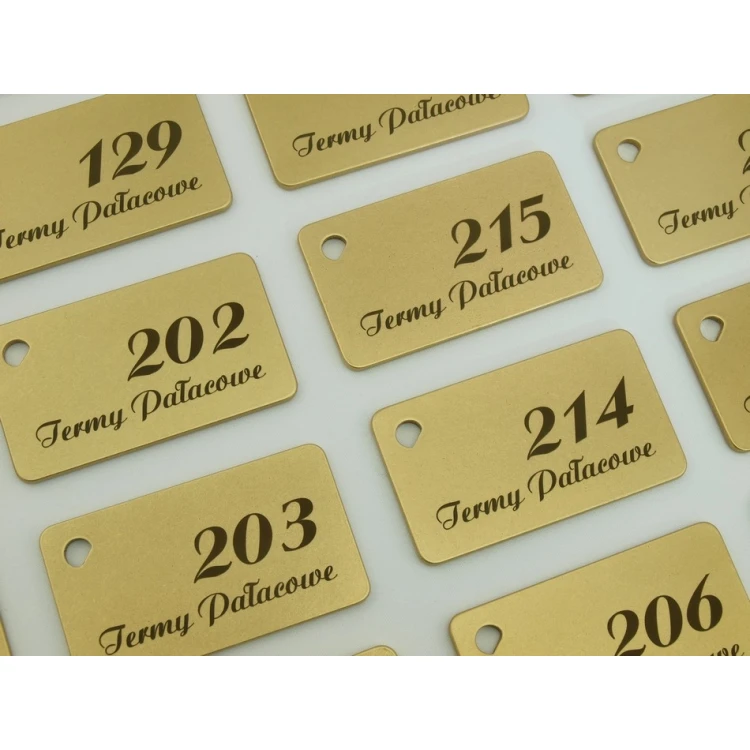 Brelok hotelowy -  Gold Sunshine 70x40mm - BMZ006
