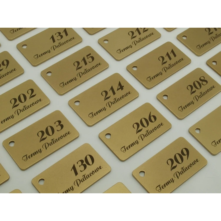 Brelok hotelowy -  Gold Sunshine 70x40mm - BMZ006