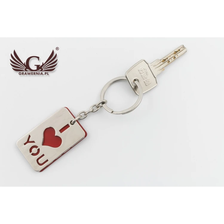 BRELOK I LOVE YOU z Twoim grawerem - BP63