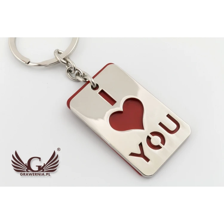 BRELOK I LOVE YOU z Twoim grawerem - BP63