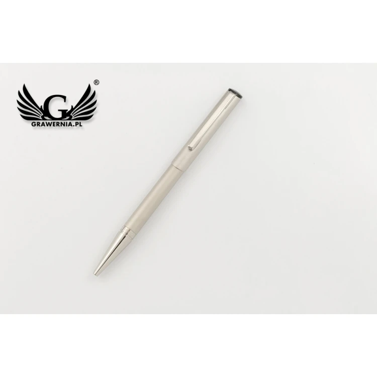 Długopis z pieczątką HERI DIAGONAL 3004 - perłowy w etui - HER013
