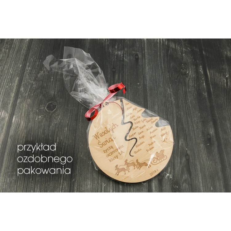 Drewniane bombki choinkowe - wym. 80x93mm - dowolny grawer - BDR017