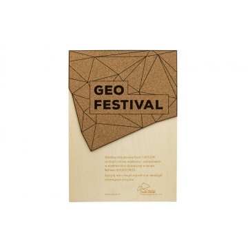 Dyplom drewniany GEO - 400x300mm - grawerowany laserem - NAT019