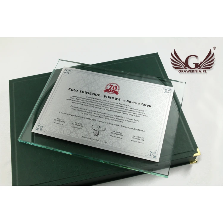 Dyplom jubileuszowy - poziomy - kolorowy druk UV - DUV021