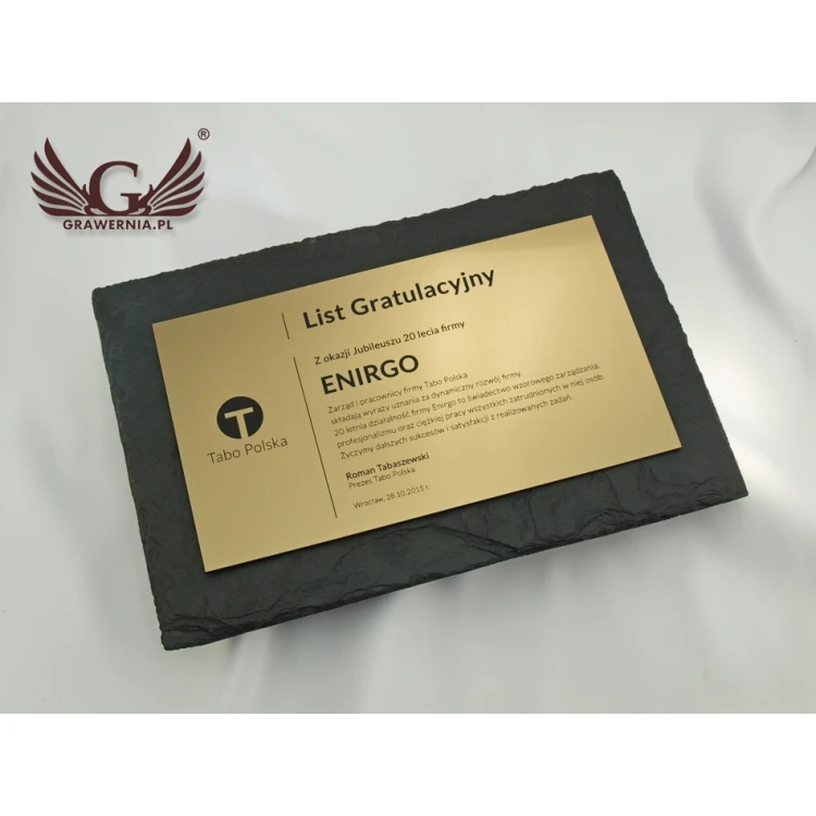 Dyplom z kamienia łupkowego - DK001 - poziomy