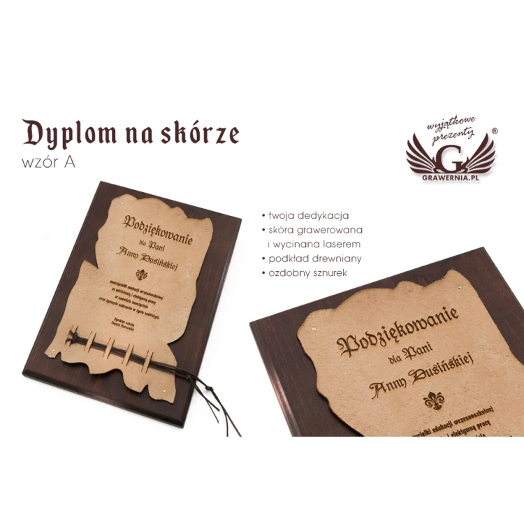 Dyplom na skórze - wzór A - DSK001