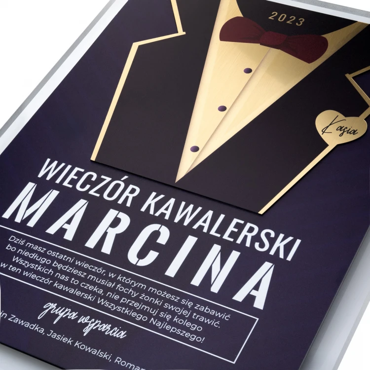 Dyplom na wieczór kawalerski - kolorowy druk UV - DUV092