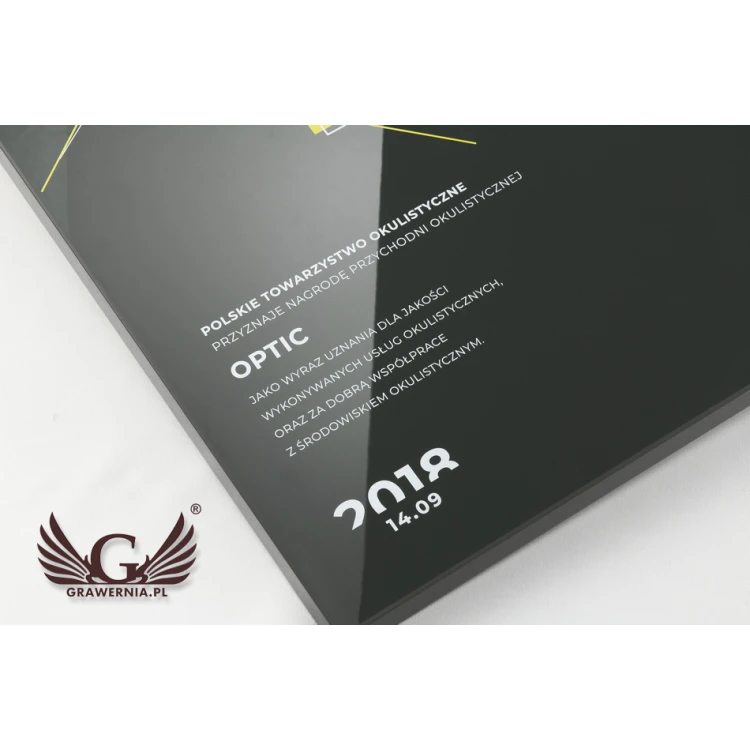 Dyplom uznania exclusive graphite - wymiary: 400x300mm - DUV031