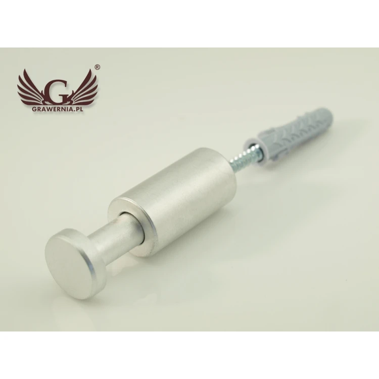 Dystans do szyldów i tabliczek - dystans srebrny z aluminium - średnica 12mm - DDS045