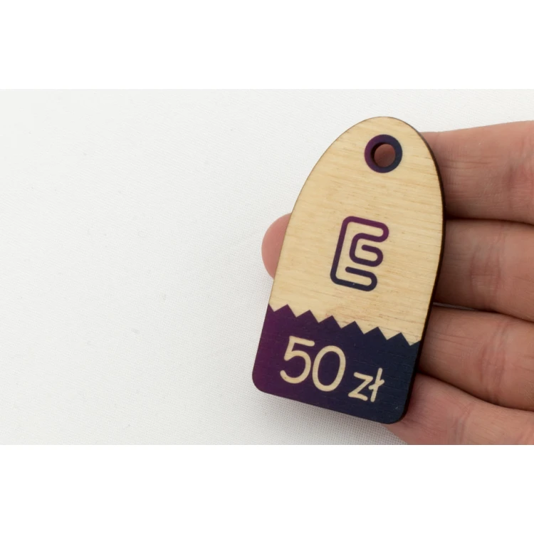 Etykiety drewniane, cenówki - wymiary: 32x60mm - druk UV - EDR012