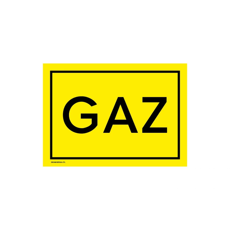 Gaz - tabliczka ostrzegawcza - wym. 210x150mm - PVC - kolorowy druk UV - BHP100
