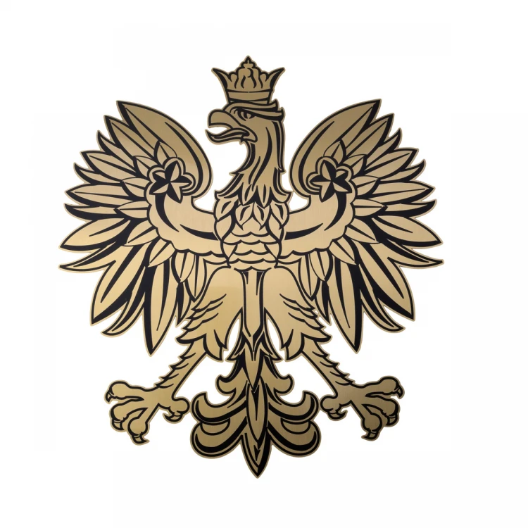 Godło dla kancelarii - mosiądz z nadrukiem UV - wym: 273x300mm - CNC107
