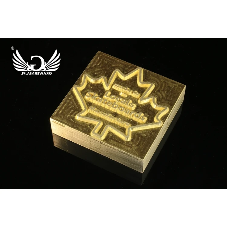 Gorący stempel do wyciskania logotypu na gorąco i zimno - wymiary matrycy: 52x51mm - CNC