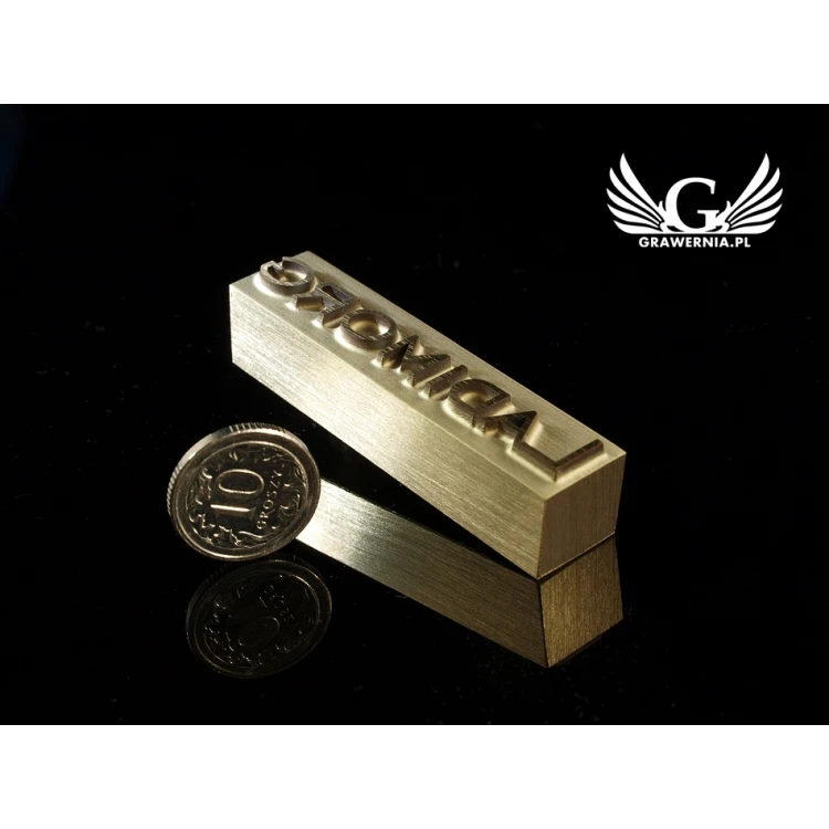 HOTSTAMP - Matryca / Pieczęć do wyciskania logotypu na gorąco i zimno - wymiary matrycy: 52x12mm