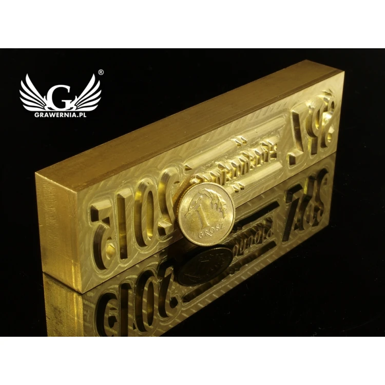 HOTSTAMP - Matryca / Pieczęć do wyciskania logotypu na gorąco i zimno - wymiary matrycy: 100x22mm - CNC