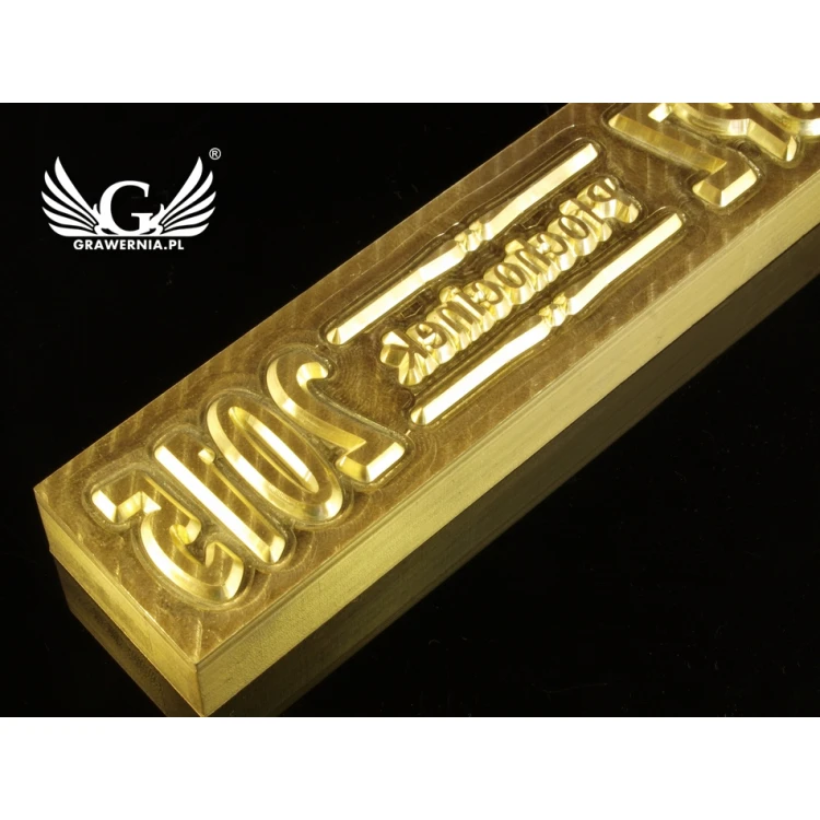 HOTSTAMP - Matryca / Pieczęć do wyciskania logotypu na gorąco i zimno - wymiary matrycy: 100x22mm - CNC