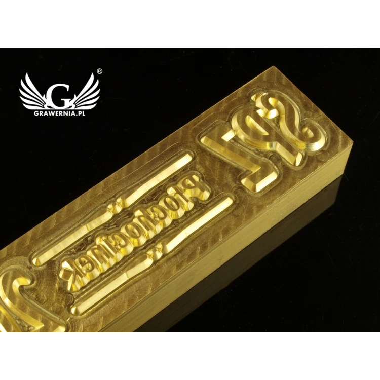 HOTSTAMP - Matryca / Pieczęć do wyciskania logotypu na gorąco i zimno - wymiary matrycy: 100x22mm - CNC