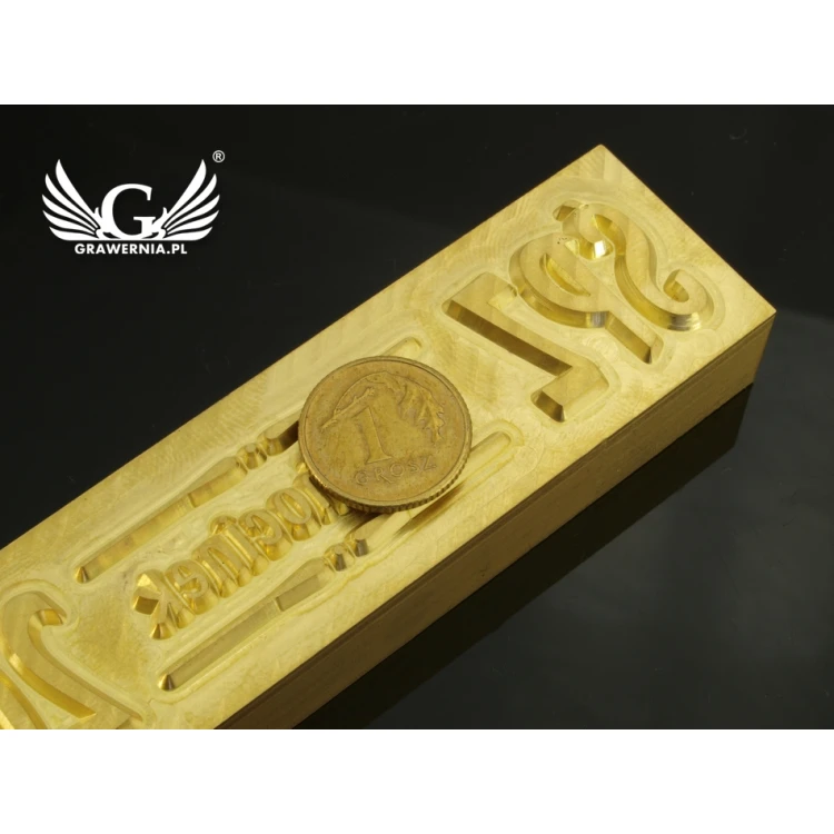 HOTSTAMP - Matryca / Pieczęć do wyciskania logotypu na gorąco i zimno - wymiary matrycy: 100x22mm - CNC