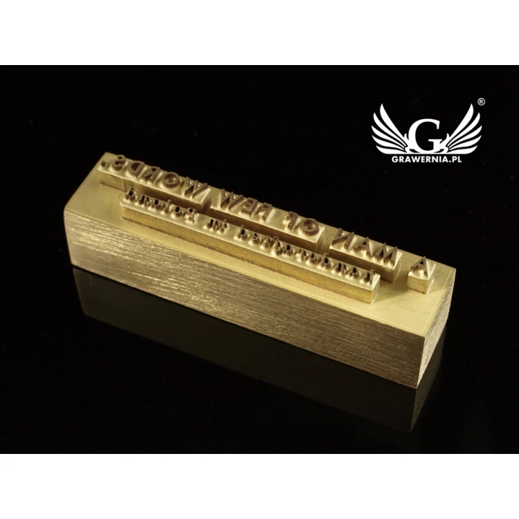 HOTSTAMP - Matryca/Pieczęć do wyciskania logotypu na gorąco i zimno - wymiary matrycy: 50x12mm - CNC i LASER