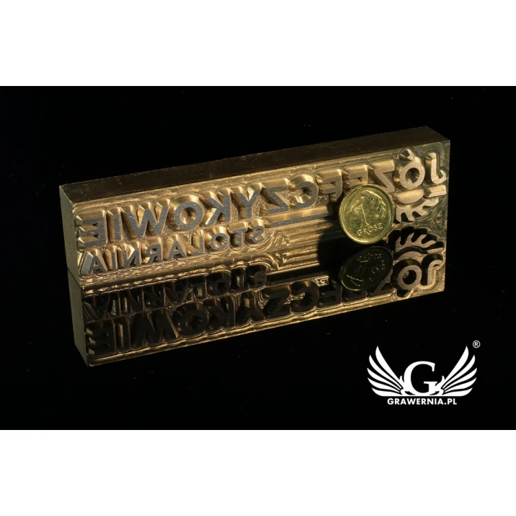 HOTSTAMP - Matryca / Pieczęć do wyciskania logotypu na gorąco i zimno - wymiary matrycy: 100x22mm - CNC