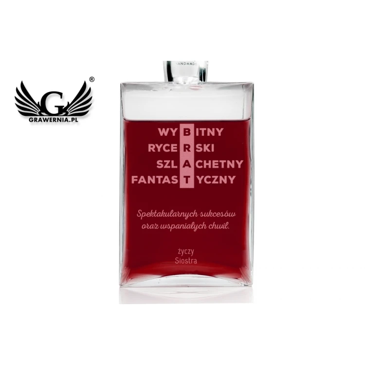 Karafka z grawerem do nalewek lub whisky - CAMEL - Prezent dla brata - KAR035