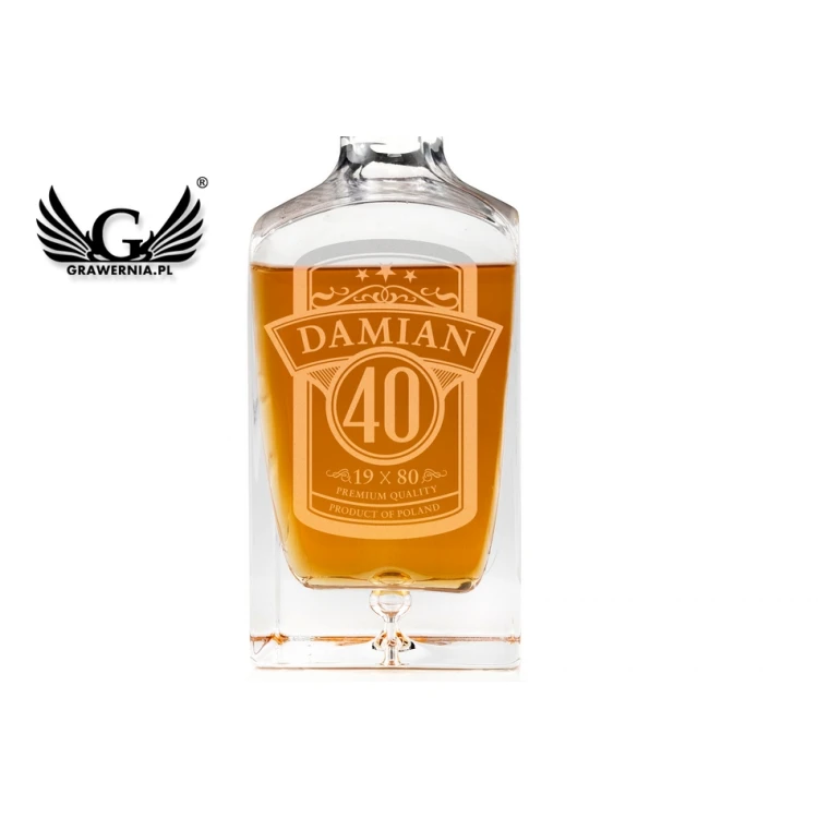 Karafka z grawerem do whisky lub nalewek - LAMBERT - Prezent urodzinowy - KAR025