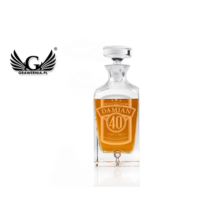 Karafka z grawerem do whisky lub nalewek - LAMBERT - Prezent urodzinowy - KAR025