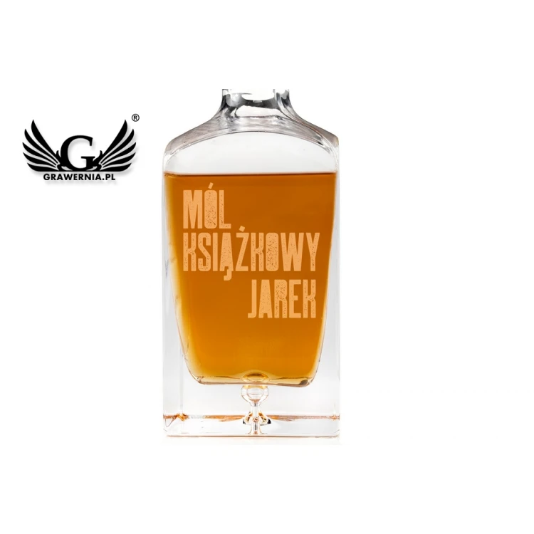Karafka z grawerem do whisky lub nalewek - LAMBERT - Prezent dla mola książkowego - KAR027