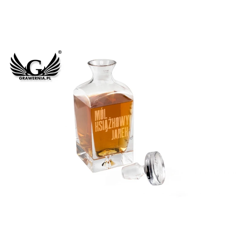 Karafka z grawerem do whisky lub nalewek - LAMBERT - Prezent dla mola książkowego - KAR027