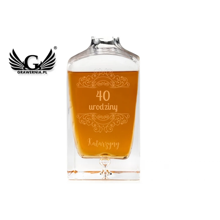 Karafka z grawerem do whisky lub nalewek - LAMBERT - Prezent urodzinowy - KAR026