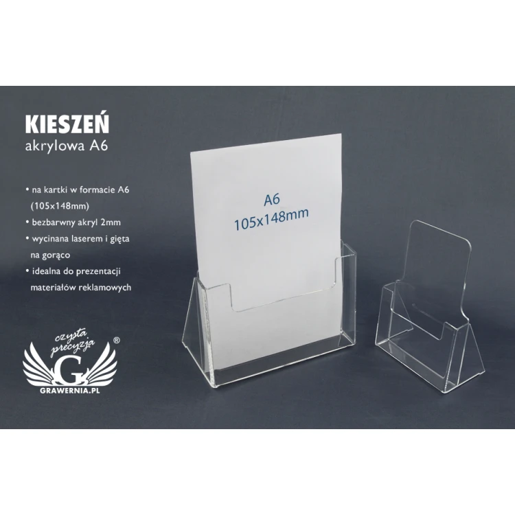 Kieszeń akrylowa A6 (105x148mm) - model K008
