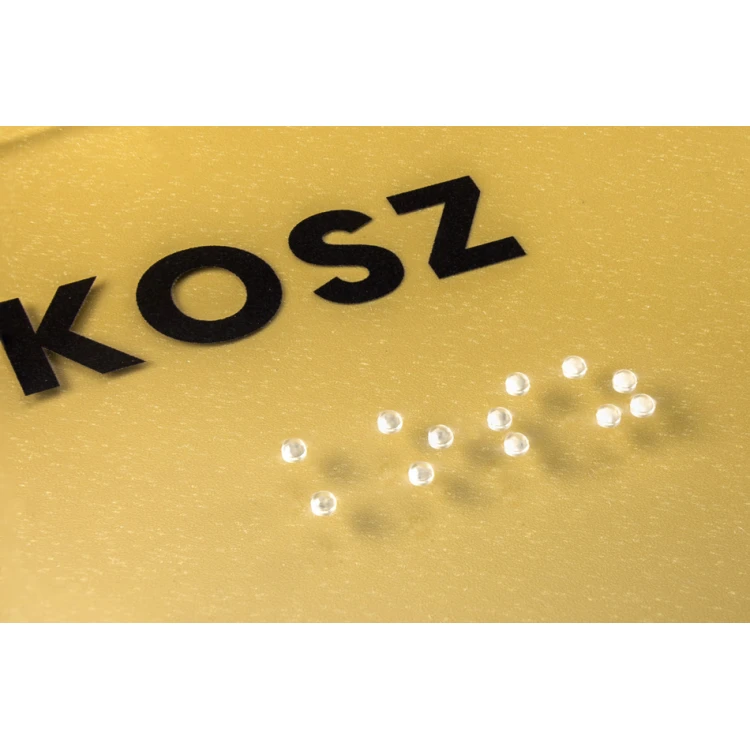 Kosz - tabliczka z plexi z pismem Braille'a na dystansach - wym. 160x75mm - TAB269