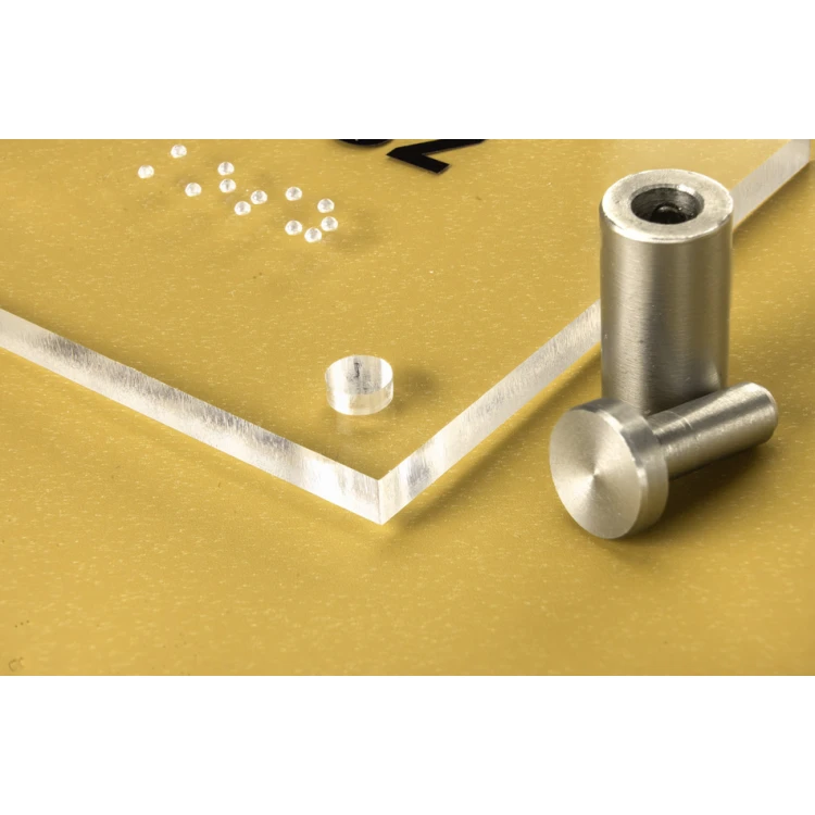 Kosz - tabliczka z plexi z pismem Braille'a na dystansach - wym. 160x75mm - TAB269