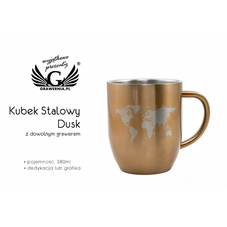 Kubek stalowy z grawerem - Dusk - poj. 380ml - KUB020