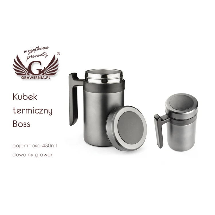 Kubek termiczny z grawerem - BOSS - poj. 430ml - KUB011