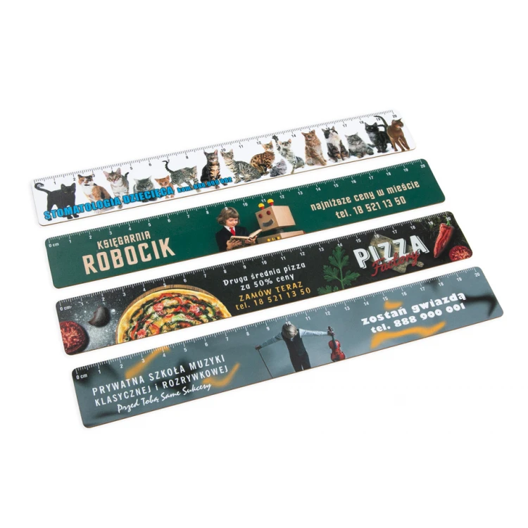 LINIJKI REKLAMOWE SZKOLNE z dowolnym kolorowym nadrukiem UV - LIN001