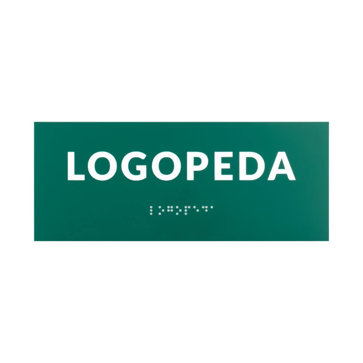 Logopeda - tabliczka na drzwi lub ścianę z pismem Braille'a - wym. 200x80mm - TAB563