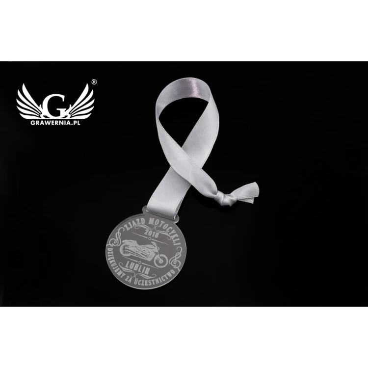 Medal akrylowy grawerowany laserem - średnica: 70mm - gr. 3mm - MGR043