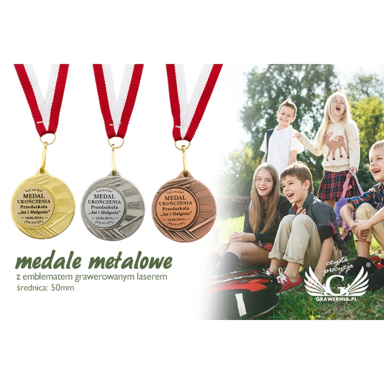 Medal trzy kolory ze wstążką - średnica 50mm - ME006